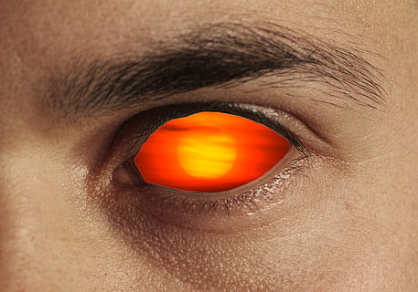 eye, look, sunset, devil, man, scary, possessed, witch, magic HD wallpaper