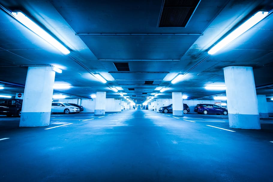 The Parking Lot In A Dark Underground Urban Garage Background, Parking  Garage Near Me To Take Picture, Car, Garage Background Image And Wallpaper  for Free Download