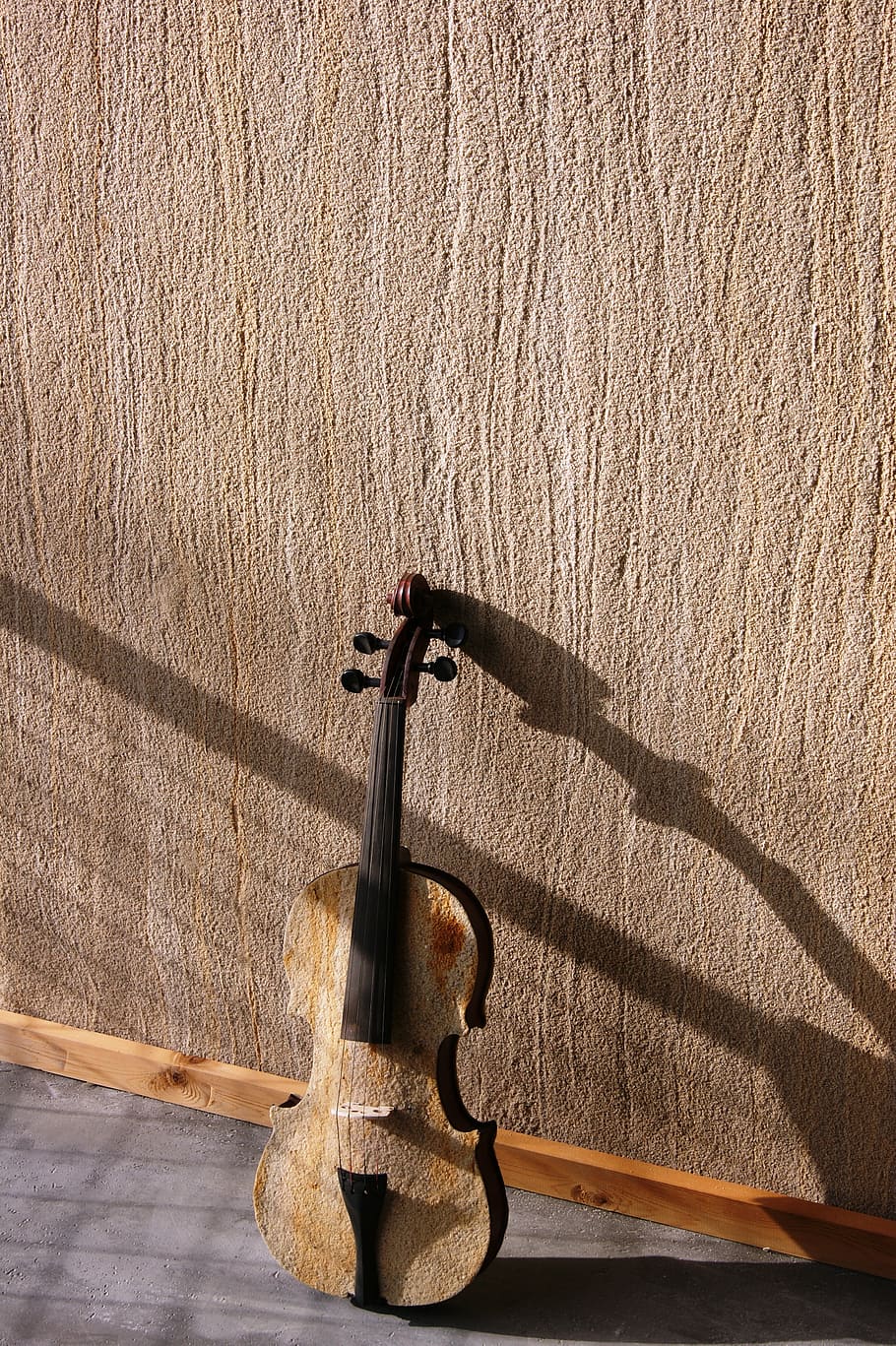 violin, wall, shadow, instrument, music, no people, wood - material HD wallpaper