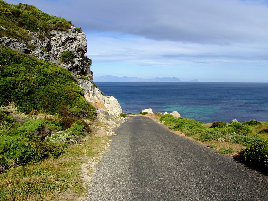road near cliff and sea, Landscape, Coastal, Sea, Water, coastal landscape, HD wallpaper