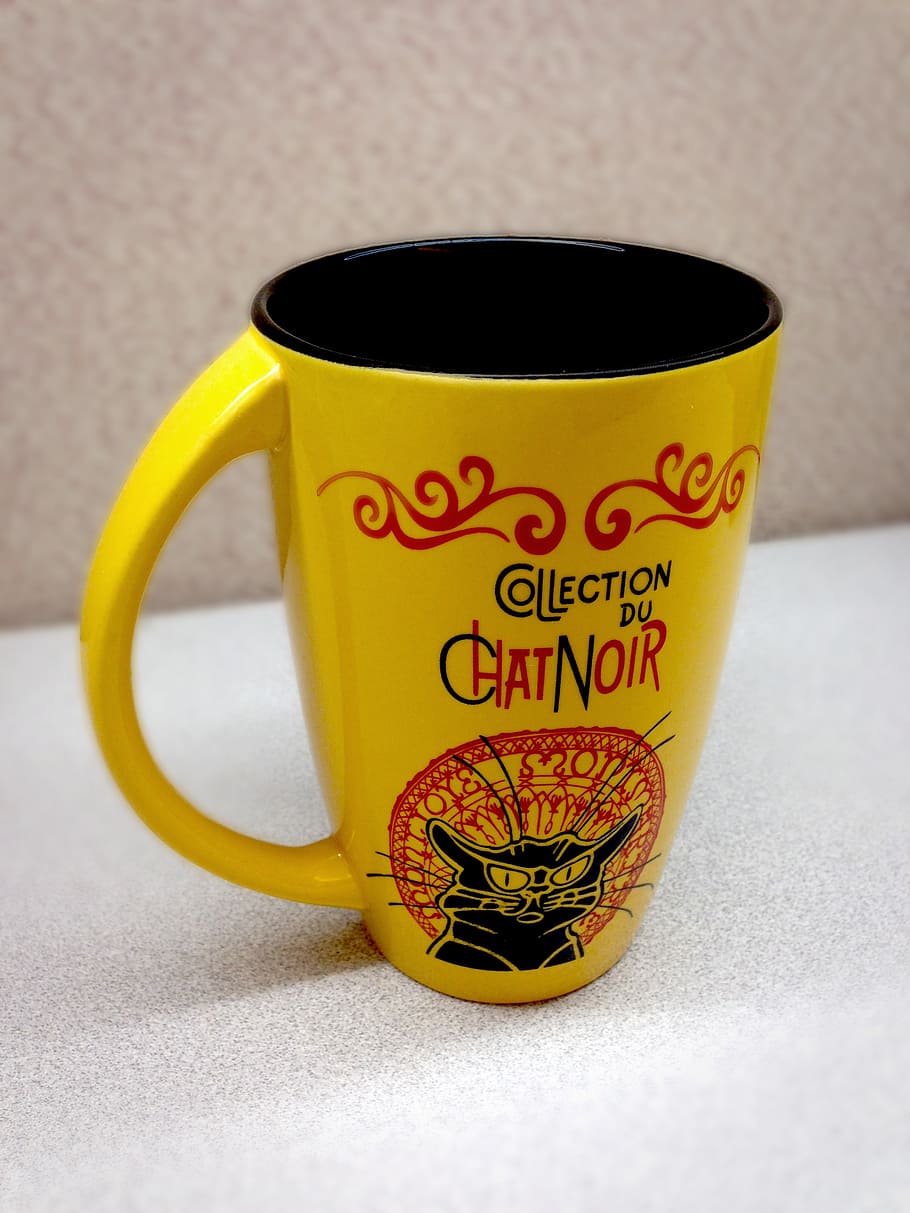 mug, cup, coffee, tea, yellow, french, art, drink, coffee - Drink HD wallpaper
