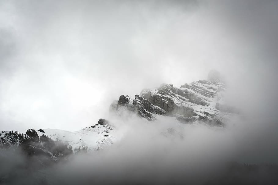 top view of alps mountain, highland, cloud, sky, summit, ridge HD wallpaper
