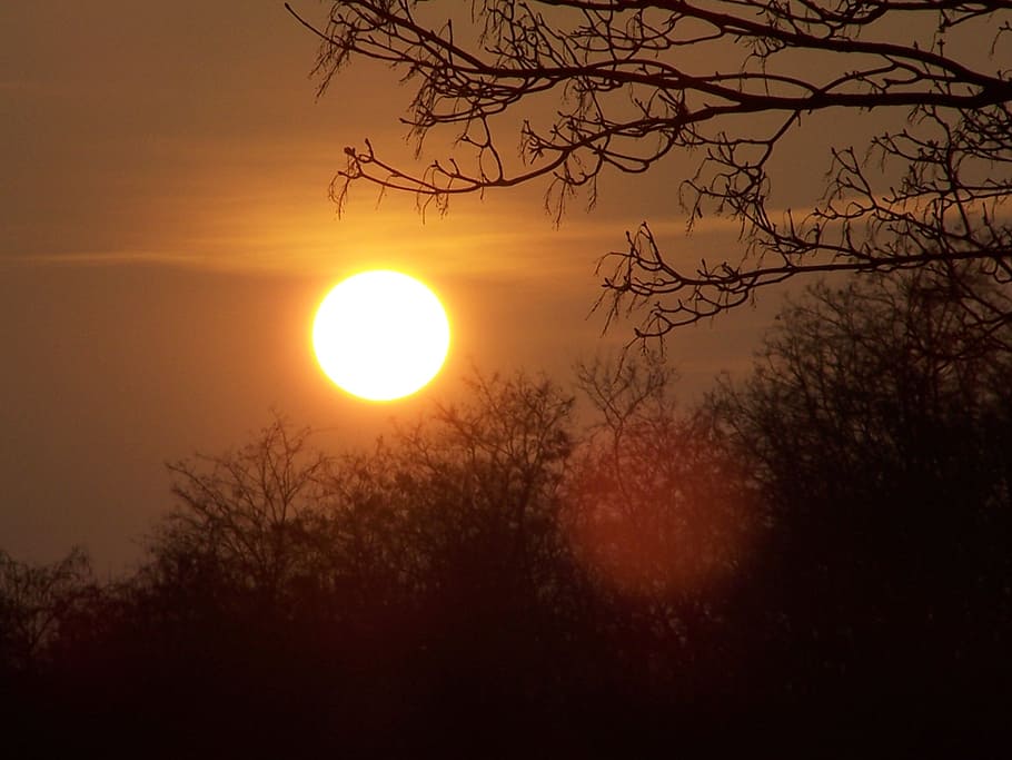 sun, light, dusk, sunset, sky, orange, sunlight, atmospheric HD wallpaper