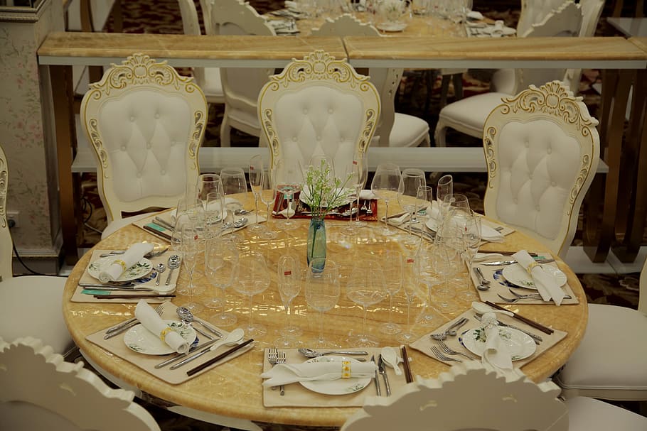 high-grade, tableware, roundtable, continental, indoors, no people HD wallpaper