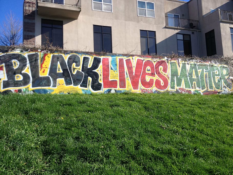 black lives matter graffiti piece, african american, black american