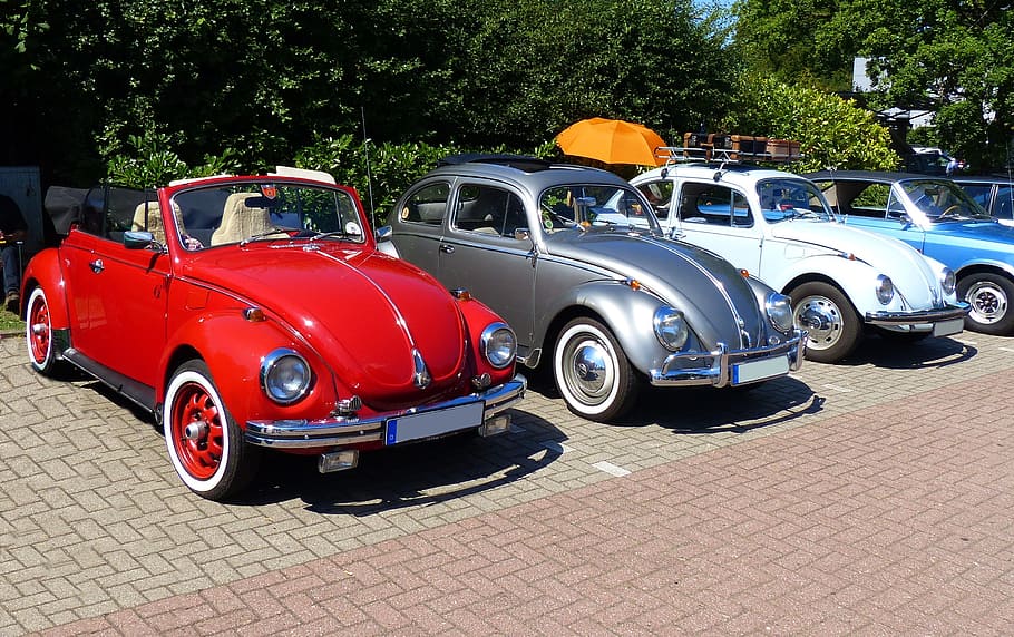 oldtimer, old cars, vw, vw beetle, historically, classic, automobile HD wallpaper