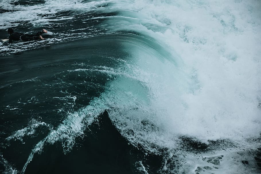 ocean waves photography, seawave photo, water, surf, foam, spray HD wallpaper