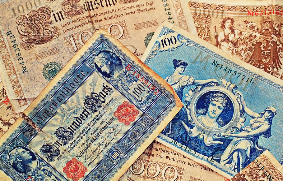 postage stamp lot, bank note, imperial banknote, currency, inflation, HD wallpaper