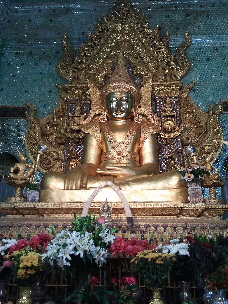 Buddha, Temple, Buddhism, Gold, Idol, religion, buddhist, religious HD wallpaper
