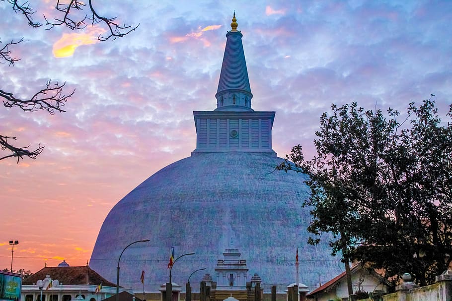 Stupa, Sunset, Asia, Temple, Travel, architecture, buddhism HD wallpaper