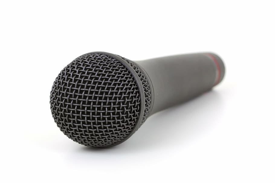 gray wireless microphone, audio, communication, equipment, isolated, HD wallpaper