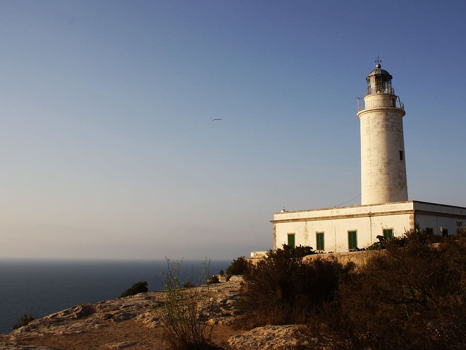 lighthouse, formentera, spain, landscape, nature, sky, sea HD wallpaper