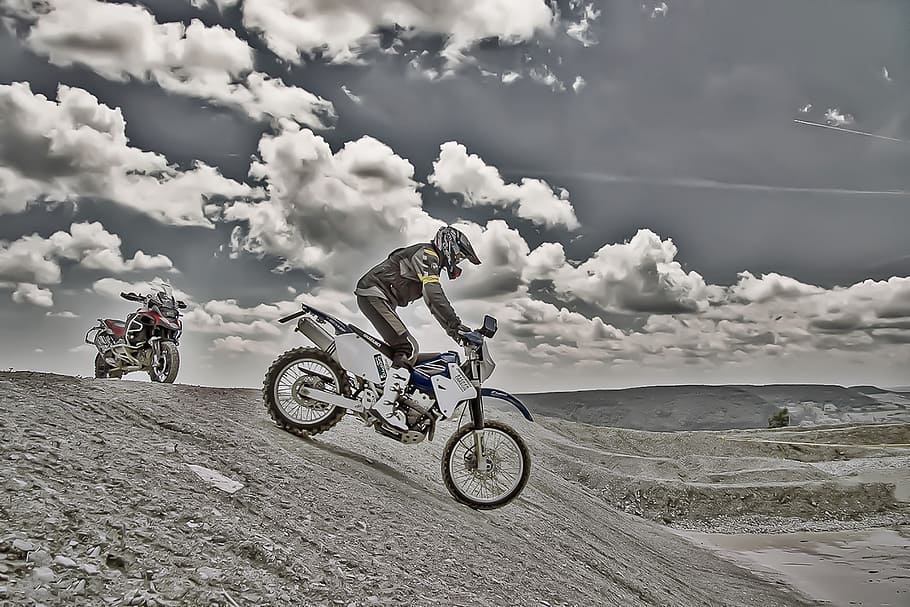 enduro, motorbike, training, transportation, cloud - sky, mode of transportation HD wallpaper