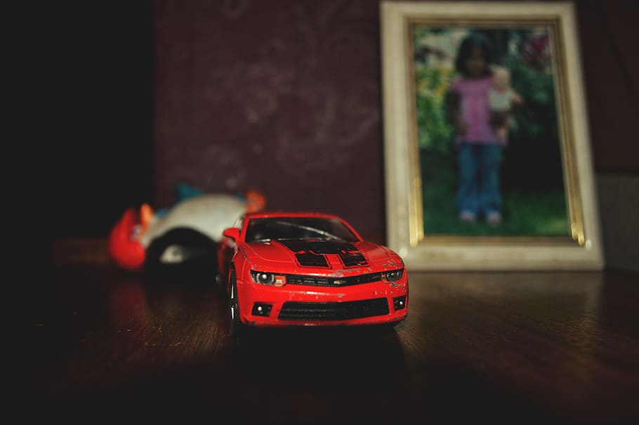 car, red, ferrari, miniature, camera, nikon, toy car, mode of transportation HD wallpaper