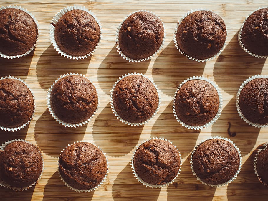 chocolate cupcake lot, muffins, baking, food, sweet food, food and drink HD wallpaper