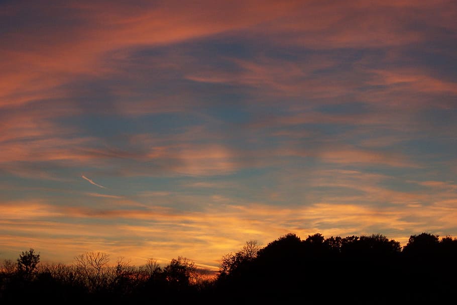 Sunset, Evening, Outdoor, Horizon, Dusk, clouds, sky, glow HD wallpaper