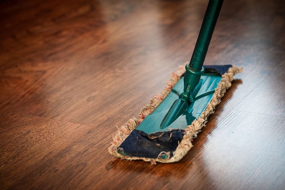 teal and brown floor mop on the floor, cleaning, washing, cleanup, HD wallpaper