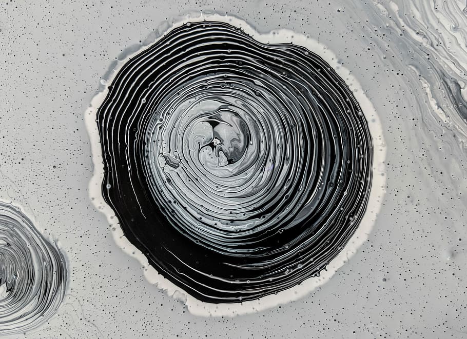 grayscale photography of mud, white and gray swirl on white substance HD wallpaper