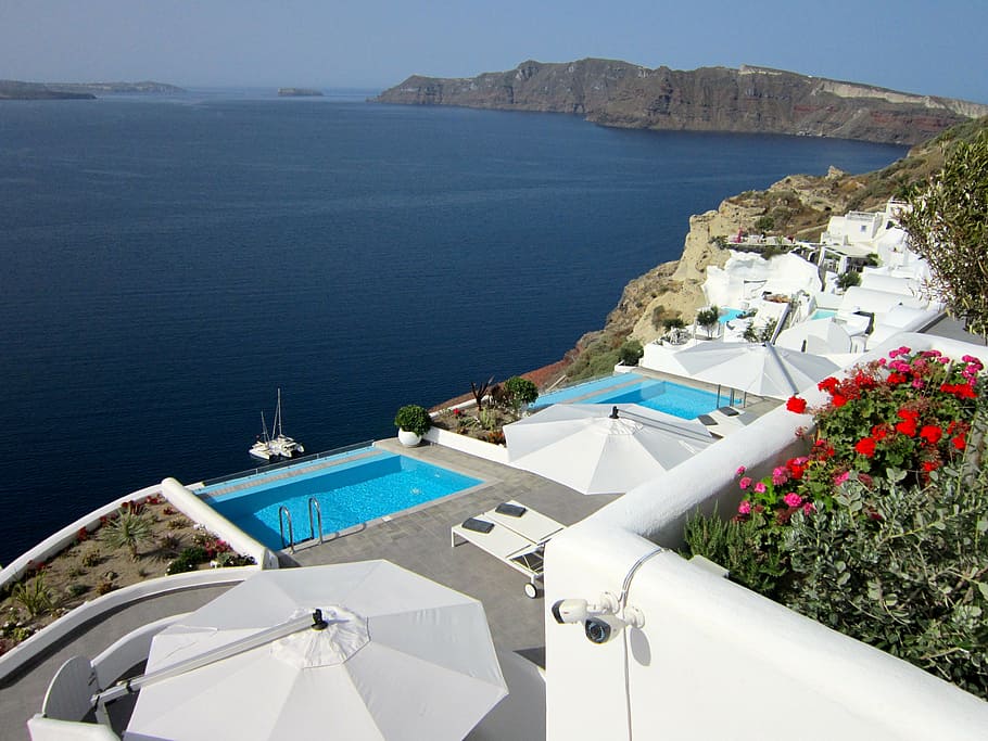 santorini, greece, isl, island, sea, vacation, europe, greek HD wallpaper