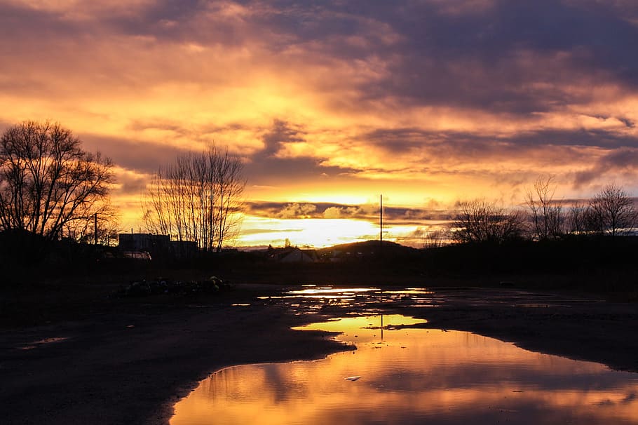 Sunset, Evening, Morning, Scene, sky, heaven, landscape, sunlight HD wallpaper