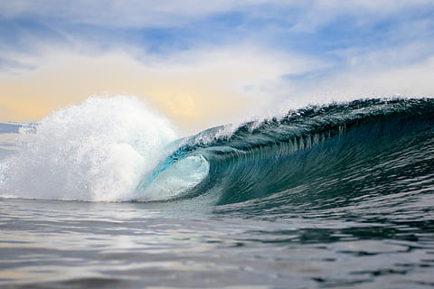 Morning perfection, body of water during daytime, wave, swell HD wallpaper