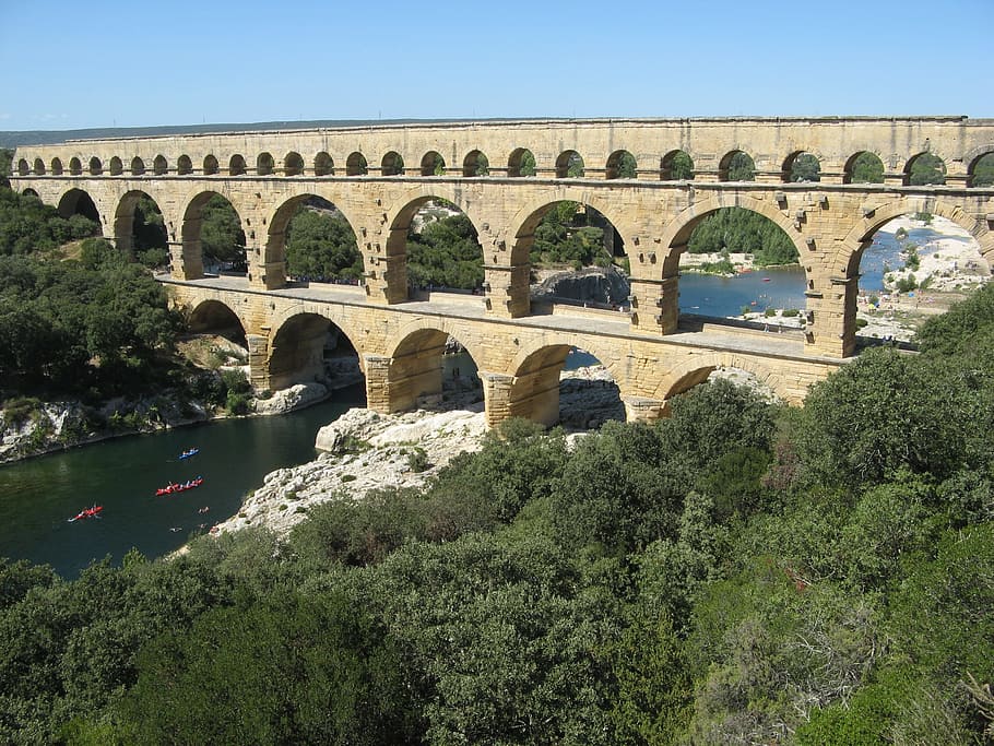 Pont Du Gard, Provence, France, arch, bridge - man made structure, HD wallpaper