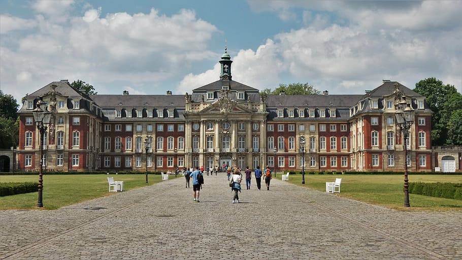 castle, münster, historically, building, park, baroque, architecture, HD wallpaper