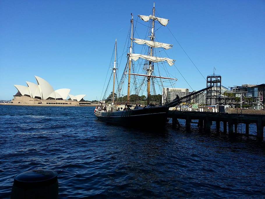 opera house, sydney, ship, sail, nautical vessel, transportation HD wallpaper
