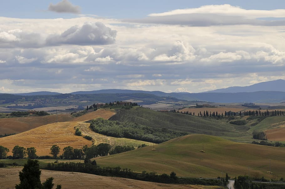 Tuscany, Italy, Landscape, field, agriculture, scenics, nature HD wallpaper