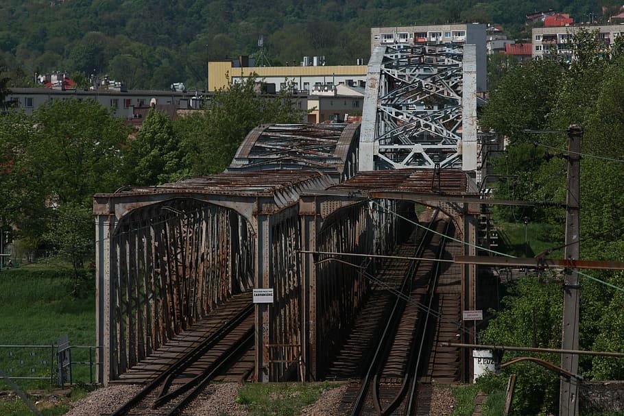 bridge, train, railway bridge, tracks, think, travel, transport HD wallpaper