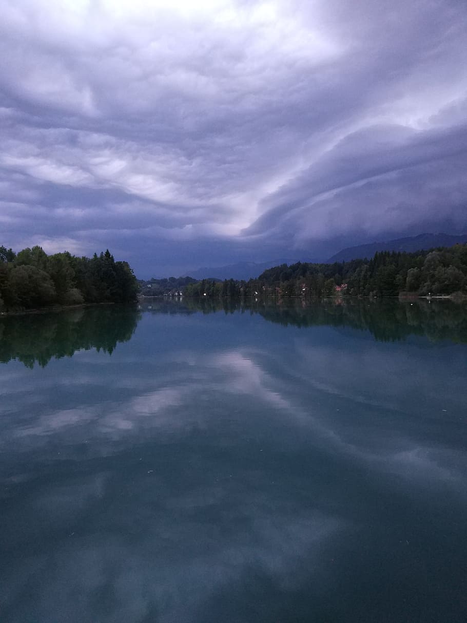river, isar, bavaria, cloud - sky, water, tranquility, tranquil scene HD wallpaper