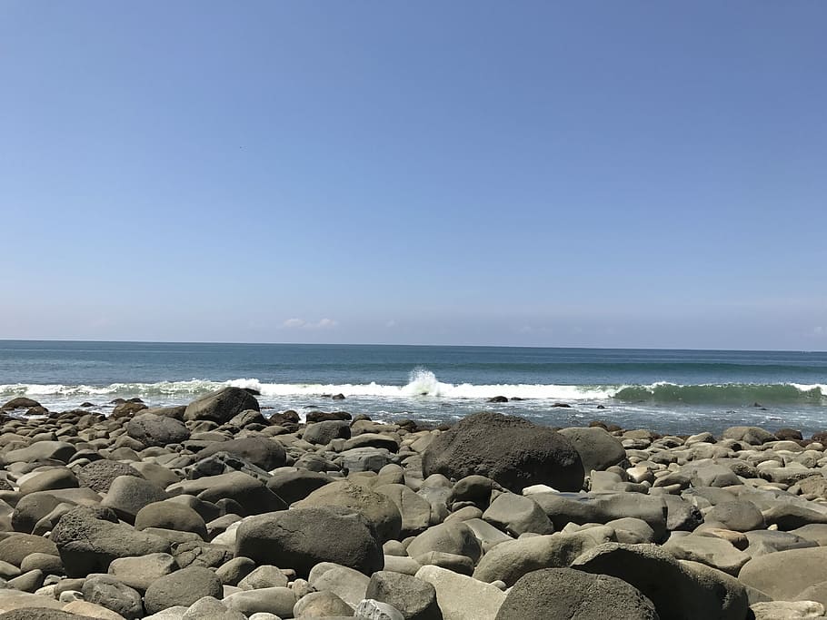 Ocean, Stone, Waves, sea, beach, nature, coastline, no People HD wallpaper