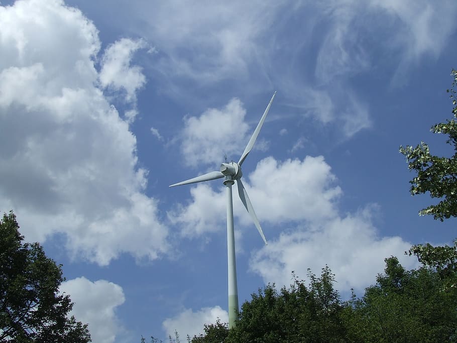 wind, pinwheel, wind energy, environment, clouds, renewable energy HD wallpaper