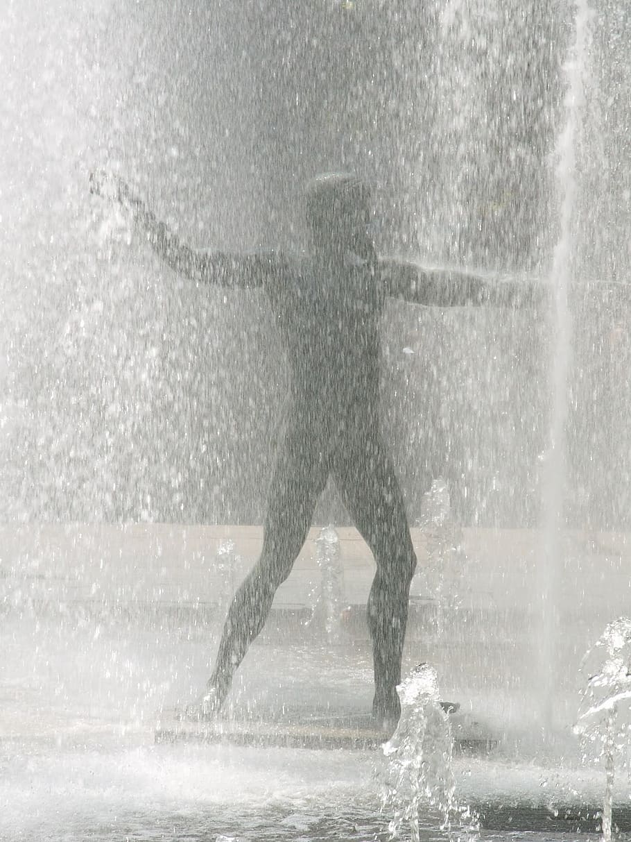 statue, montpellier, antique, water, motion, splashing, wet HD wallpaper