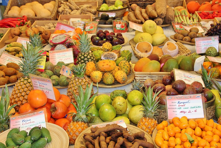 market, final sale, food, fruit, sell, vegetables, supermarket, HD wallpaper