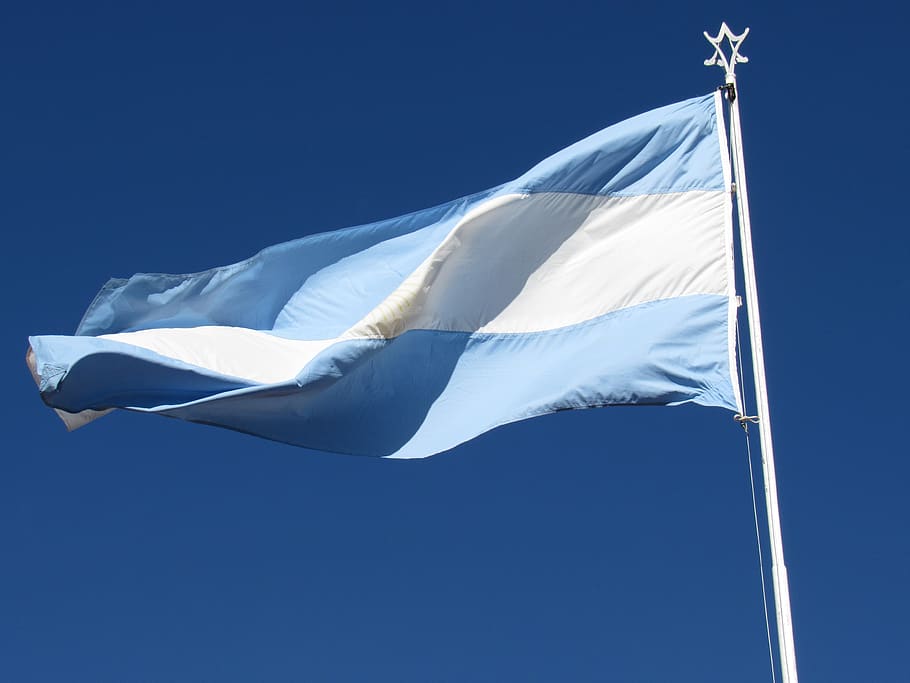 argentina flag, wave, celeste, nation, country, albiceleste, HD wallpaper