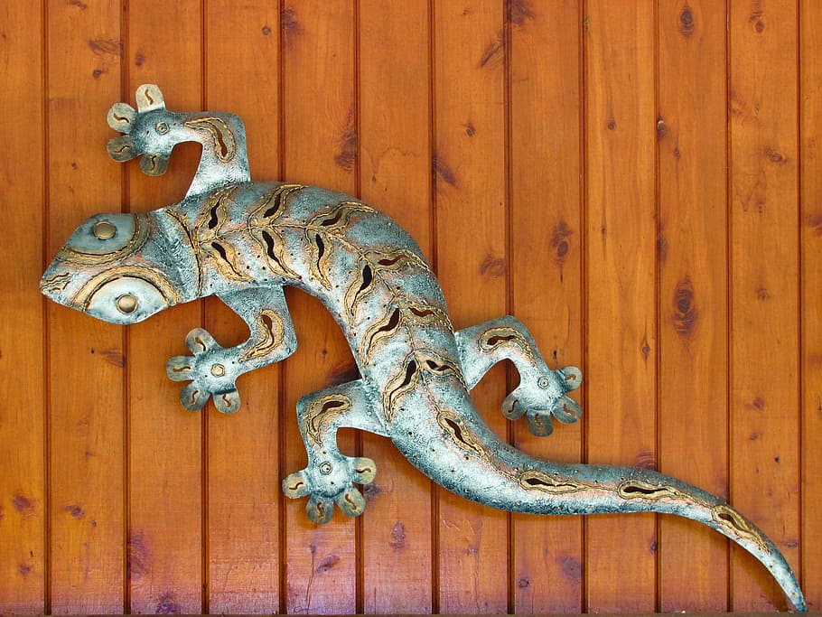 goanna, lizard, reptile, creature, australia, metal, ornaments HD wallpaper