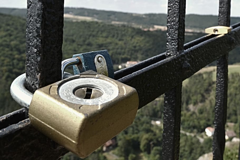 castle, love, locks, bond, the relationship of the, railing
