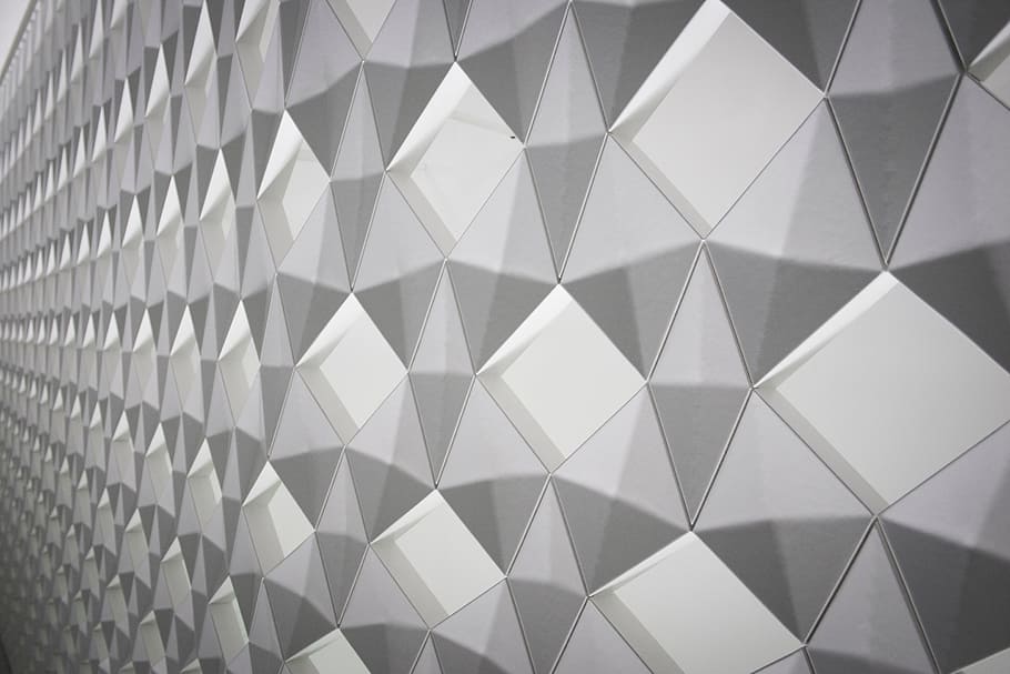 wall, gray, abstract, pattern, backgrounds, full frame, geometric shape HD wallpaper