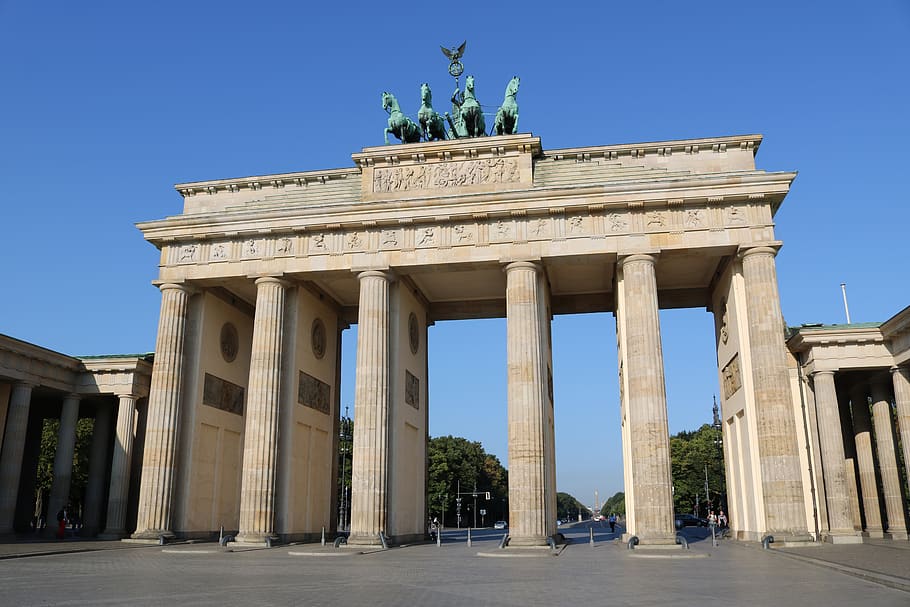 brandenburg gate, berlin, capital, landmark, quadriga, germany, HD wallpaper