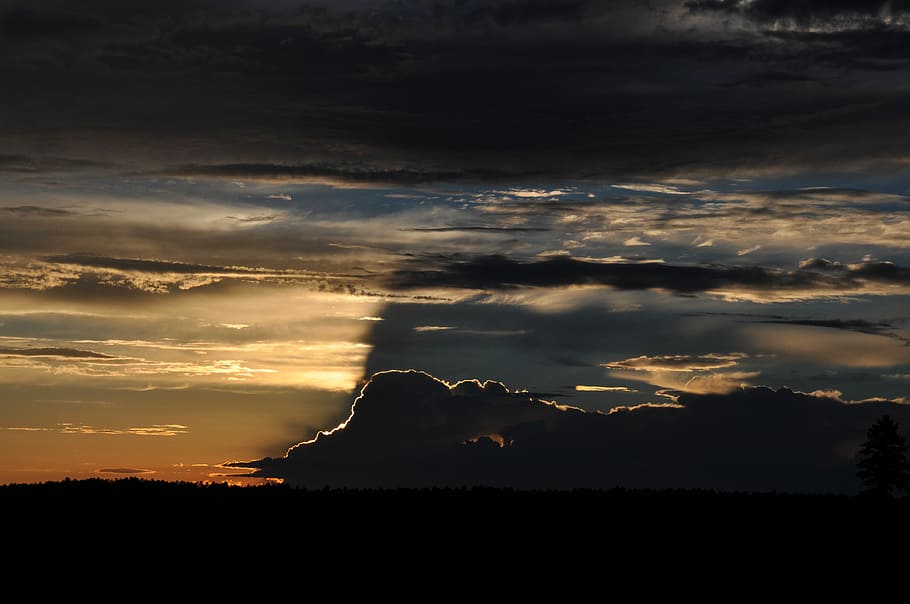 photography of black and orange clouse, clouds during dusk, grand canyon HD wallpaper
