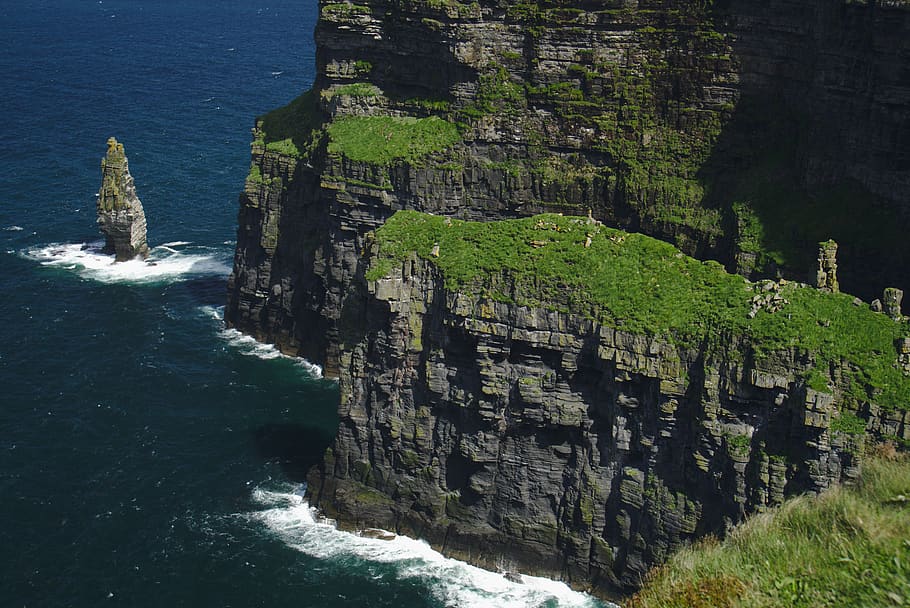 moher, ireland, cliff, sea, ocean, burren clare, water, scenics - nature, HD wallpaper