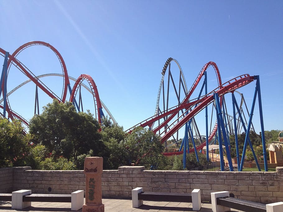 roller coaster, pleasure, fun, theme park, leisure, loopying HD wallpaper