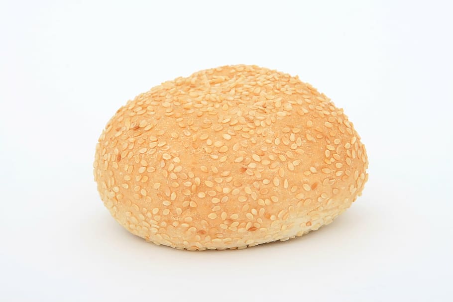 bread with sesame seeds, appetite, baked, bakery, baking, bap HD wallpaper