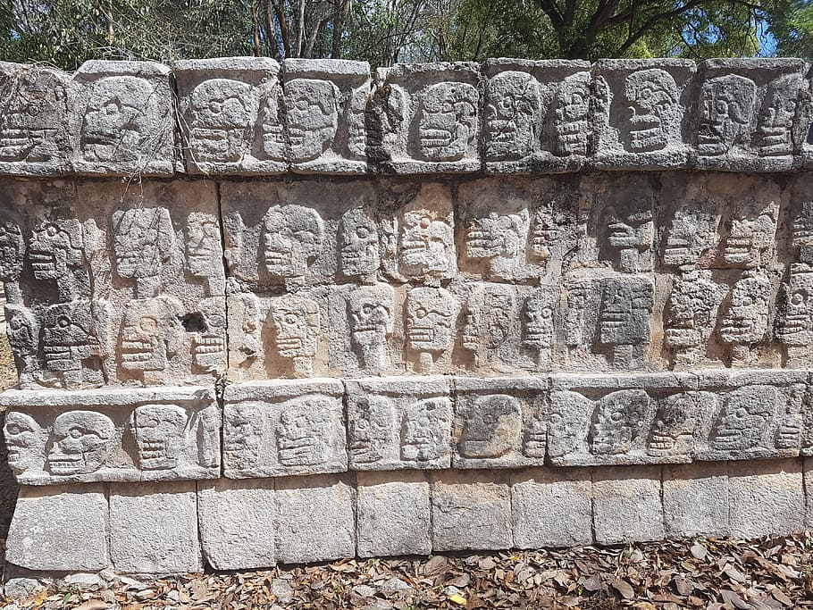 Maya, Chichen Itza, Ruins, text, carving - craft product, outdoors, HD wallpaper
