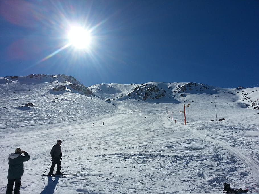 Snow, Ski, Sky, Mountain, Winter, Summit, chair lift, landscape HD wallpaper
