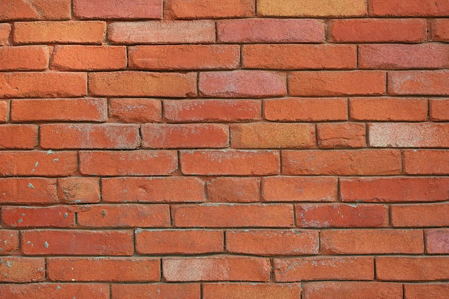 orange brick wall, red brick wall, texture, backgrounds, full frame HD wallpaper