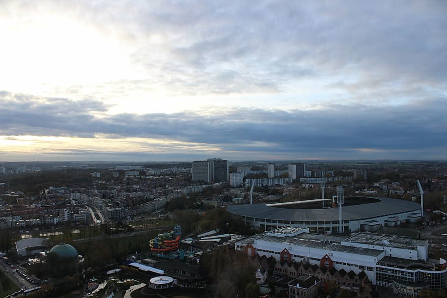 belgium, aerial, brussels, football, stadium, panorama, building exterior, HD wallpaper