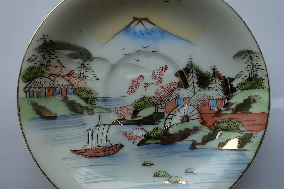 porcelain, japan, japanese, asian, design, painting, vintage, HD wallpaper....