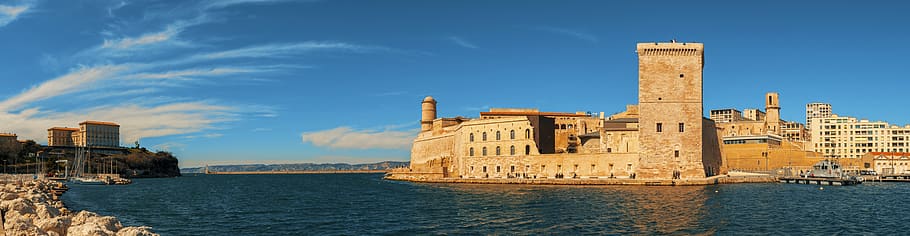 marseille, france, fort, saint-jean, fortress, sea, mediterranean, HD wallpaper
